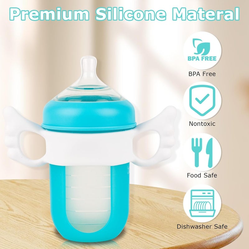 joyfeed Silicone Baby Bottle Handles for Boon Nursh Bottles, Easy Grip Bottle Holder for Self Feeding - Image 4